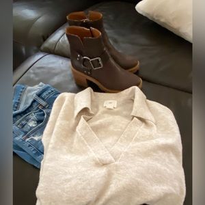 H&M Light Beige Collared Sweater